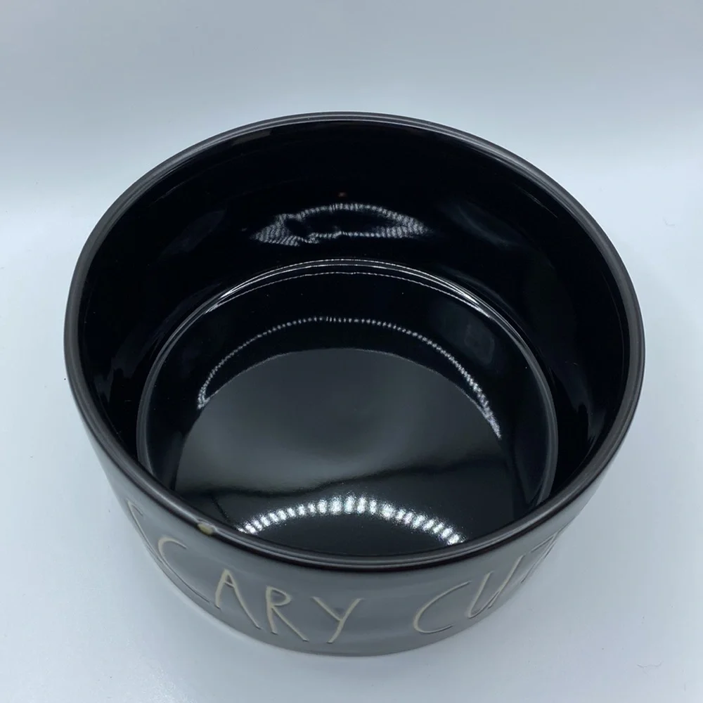 Rae Dunn Black Scary Cute Dog Bowl Halloween